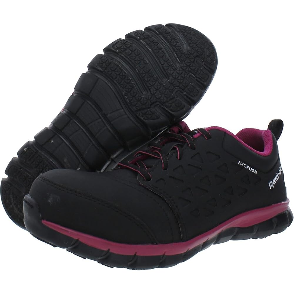 Reebok Sublite RB491 Chaussures de travail à coussin rembourré pour femme Noir et rose : Mode