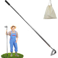 Binette de jardin en acier trempé robuste avec poignée réglable de 140 cm avec râteau pour désherbage dans le jardin, plantation de ferme (1 lot de houe à long manche) : Jardin