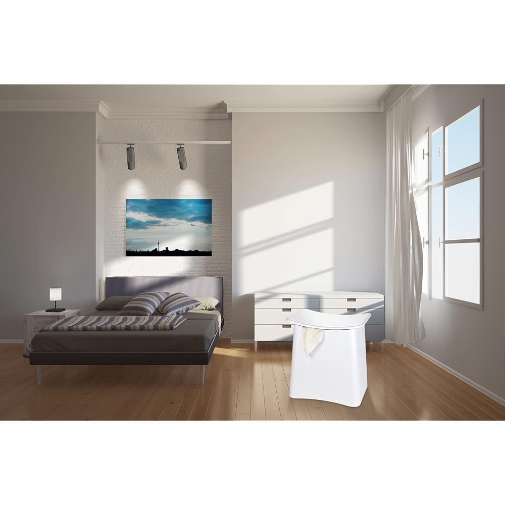 WENKO Tabouret de Salle de Bain Panier à Linge 33L Blanc