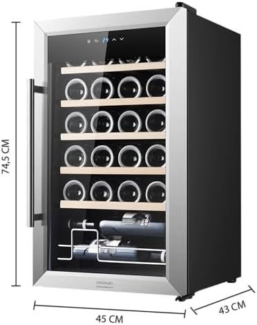 Cecotec Cave à vin Bolero GrandSommelier 2050 Inox 20 bouteilles