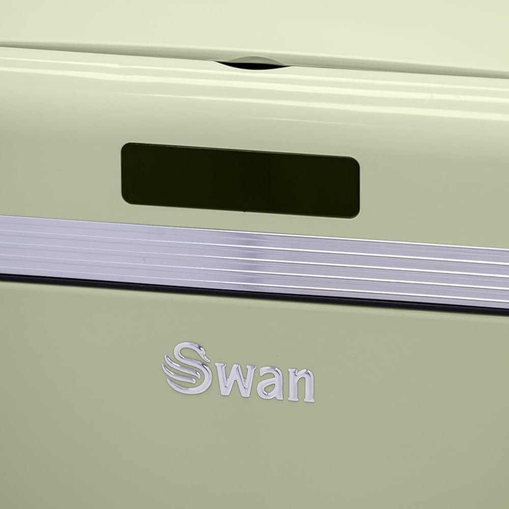Swan Poubelle de cuisine automatique rétro avec capteur de mouvement, 45 litres, métallique, grande capacité, design vintage, vert : Cuisine et Maison