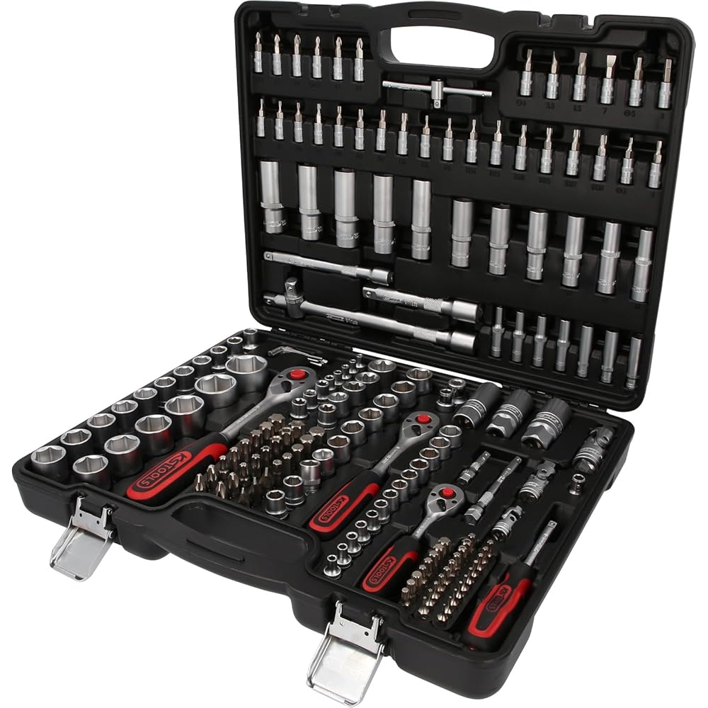 KS TOOLS 917.0779 - Caisse à Outils Complète en Coffret Douille et Accessoires en 1/4", 3/8" et 1/2" & Automobile Et Poids Lourds - Brosse Métallique Pour Frein à Tambour Brins Inox : Bricolage