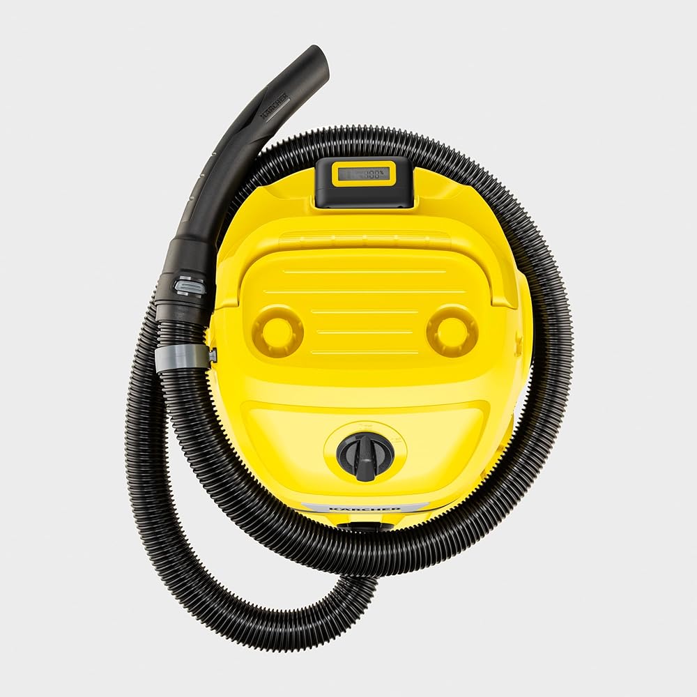 Kärcher WD 2-18, Aspirateur Eau & poussière sur Batterie, Alu, Jaune : Cuisine et Maison