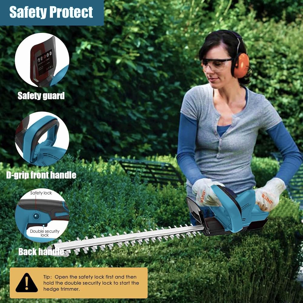 Taille Haies électrique, Taille Haie Batterie 21V, 20 Pouces Taille Haie sans Fil avec Batterie et Chargeur, Espacement Dentaire De 15 Mm,Taille Haie pour Jardin, Pelouse, Arbustes,Gazon (2 Batteries) : Jardin