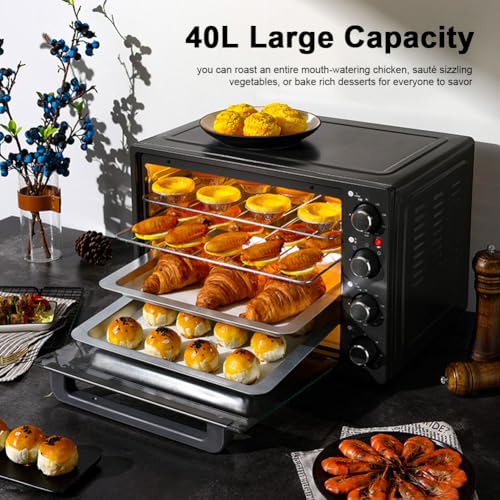 FAcoLL Mini four à pizza commercial 40L, 1500W