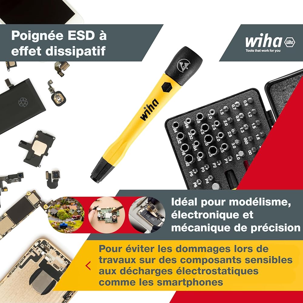 Wiha Jeu de 65 embouts avec coffret : Bricolage