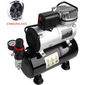 Timbertech ABPST08K Compresseur d'aérographe complet avec ventilateur de refroidissement amélioré, mini compresseur, pistolet aérographe et accessoires aérographe : Bricolage