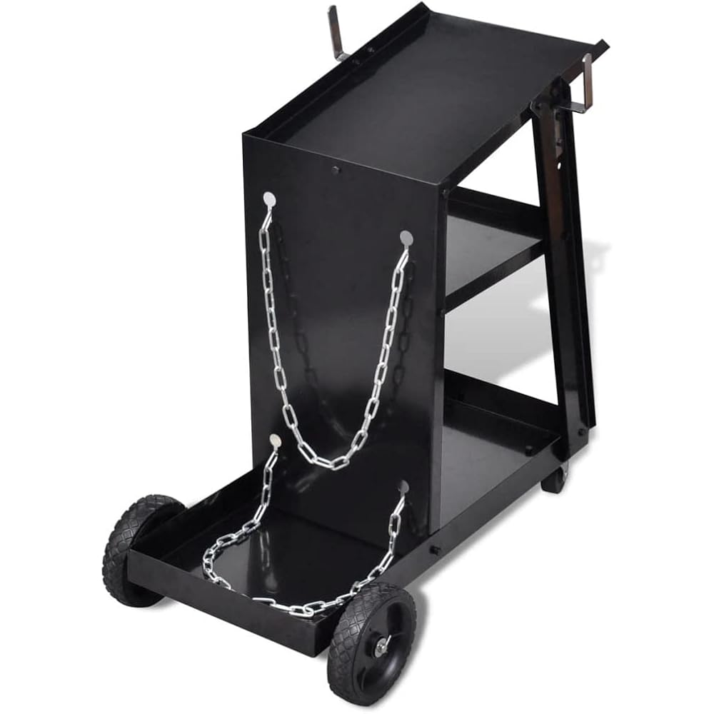 vidaXL Chariot pour Poste de Soudure avec 3 Etagères Chariot de Soudage Outil : Bricolage