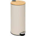 5five - poubelle couvercle bambou 30l modern color beige : Cuisine et Maison