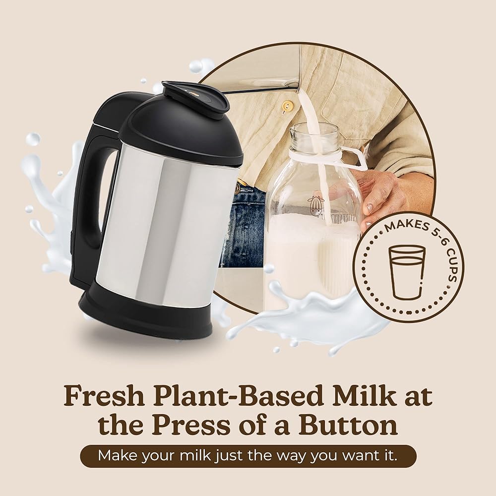 Almond Cow Machine à lait, machine à lait à base de plantes pour lait d'amande fait maison sans produits laitiers, lait de soja, lait d'avoine, lait de noix de coco, fait 5 à 6 tasses par lot, 220 V : Cuisine et Maison