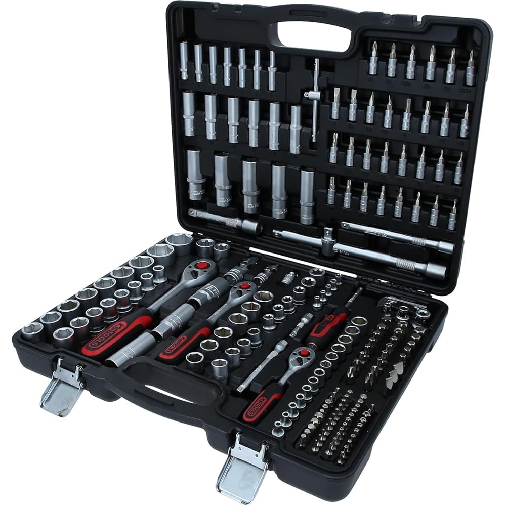 KS Tools 917.0795 - Caisse à Outils Complète en Coffret Douille de 1/4", 3/8" et 1/2" & BGS 1196 | Jeu de clés mixtes | 6-32 mm : Bricolage