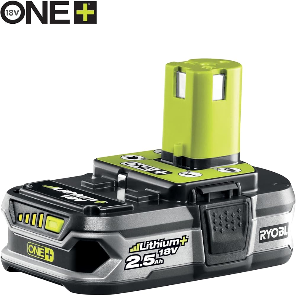 RYOBI - Cisaille à Gazon/Sculpteur de Végétaux 18V One+ - Idéal Entretien et des Petits Arbustes - Vendu sans Batterie ni Chargeur - RY18GSA-0 & 5133002237 Batterie d'outillage 18 V 2,5 Ah : Jardin