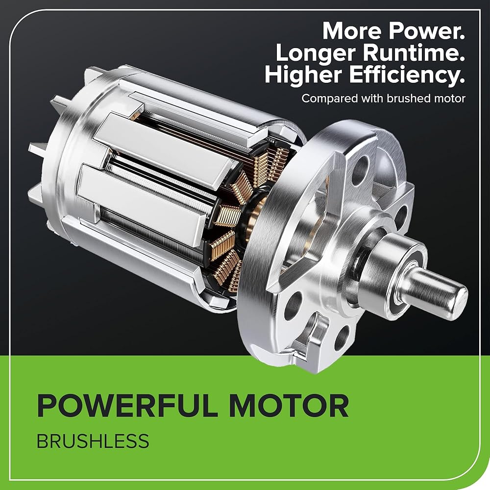 Greenworks Aspirateur sans Fil GD40BVII avec Moteur sans balais, 370 km/h, 14,17 m³/Min, Sac de paillage de 45 L sans Batterie 40 V et Chargeur, Garantie 3 Ans : Jardin