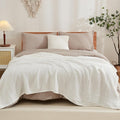 EMME – Grande couverture en coton doux à 6 couches pour lit queen size, toutes saisons, légère et respirante (blanc, 203 x 228,5 cm) : Bébé et Puériculture