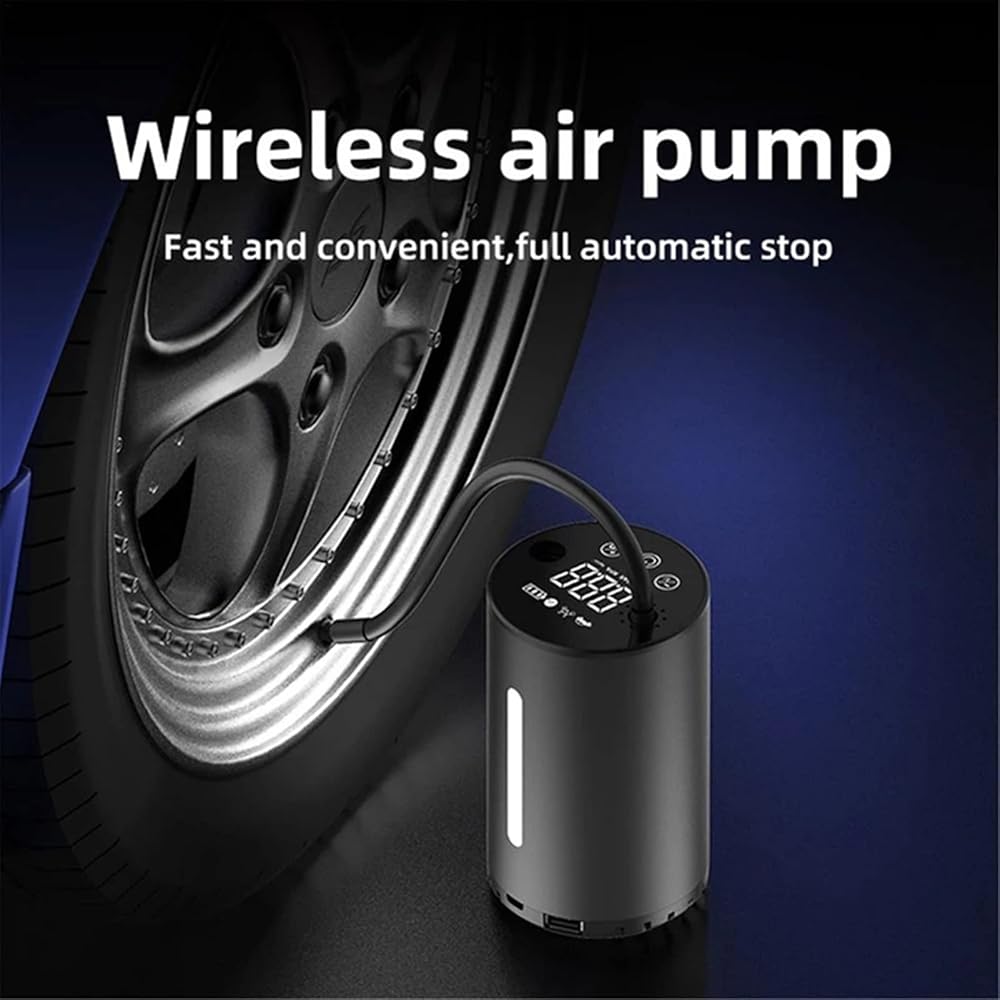 Boyuan Compresseur d'air Portable, gonfleur de Pneu sans Fil 150 PSI, Batterie Rechargeable 4000 mAh avec écran Tactile LCD, Pompe à vélo Portable, pour Voiture, Moto, Balle et Autres gonflables : Auto et Moto