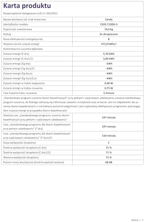 Candy Sèche-linge condensation 10kg, CSOEC10DGS