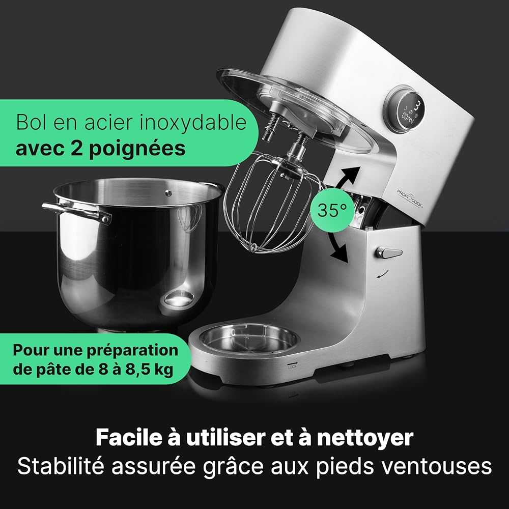 Profi Cook PC-KM 1254 Robot pâtissier bol XXL 12L 2500W