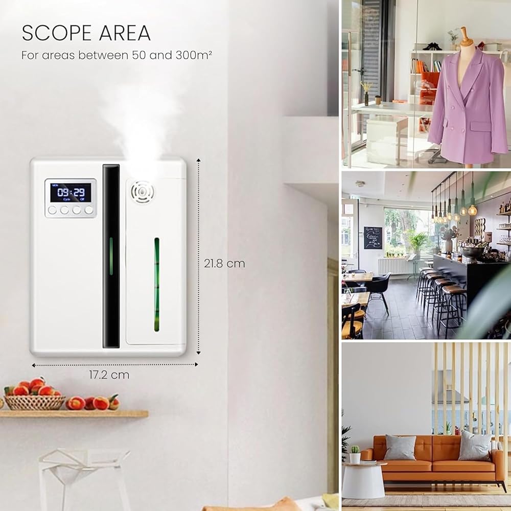 Diffuseur Électrique d’huiles Essentielles - pour Marketing Olfactif et Aromathérapie à la Maison ou en Magasin pour Surfaces de 50 à 300 m² : Hygiène et Santé