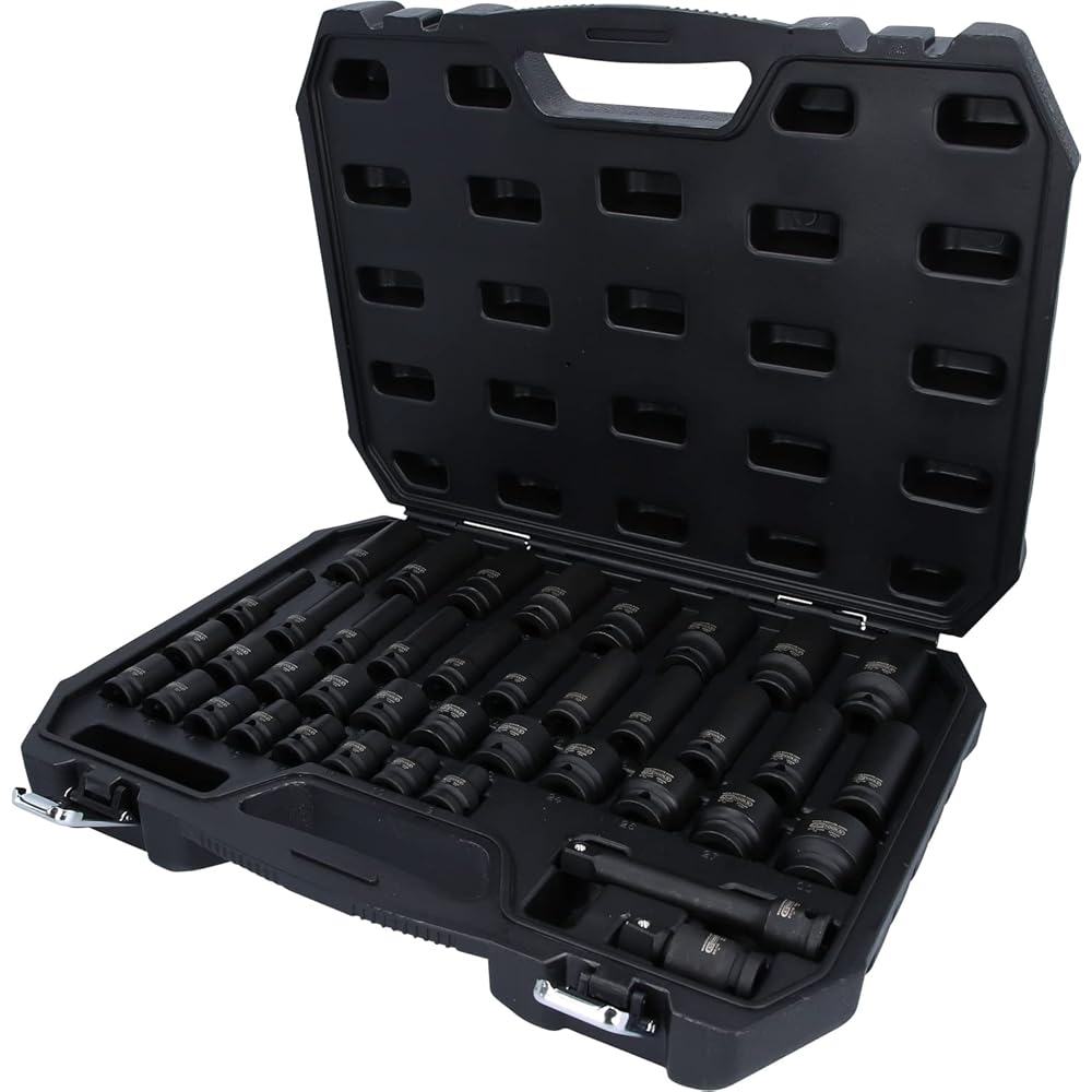 KS Tools - 515.0065 - Coffret douilles à chocs 1/2" - Malette outils douilles courtes et longues - douille a choc 40 pièces : Bricolage
