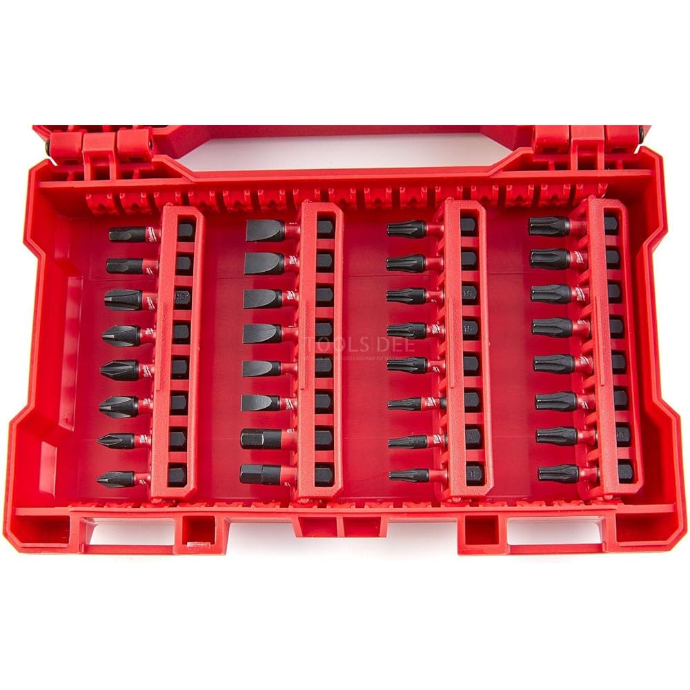 Milwaukee 4932430907 Shockwave Jeu de 56 mèches et embouts de tournevis, rouge : Bricolage