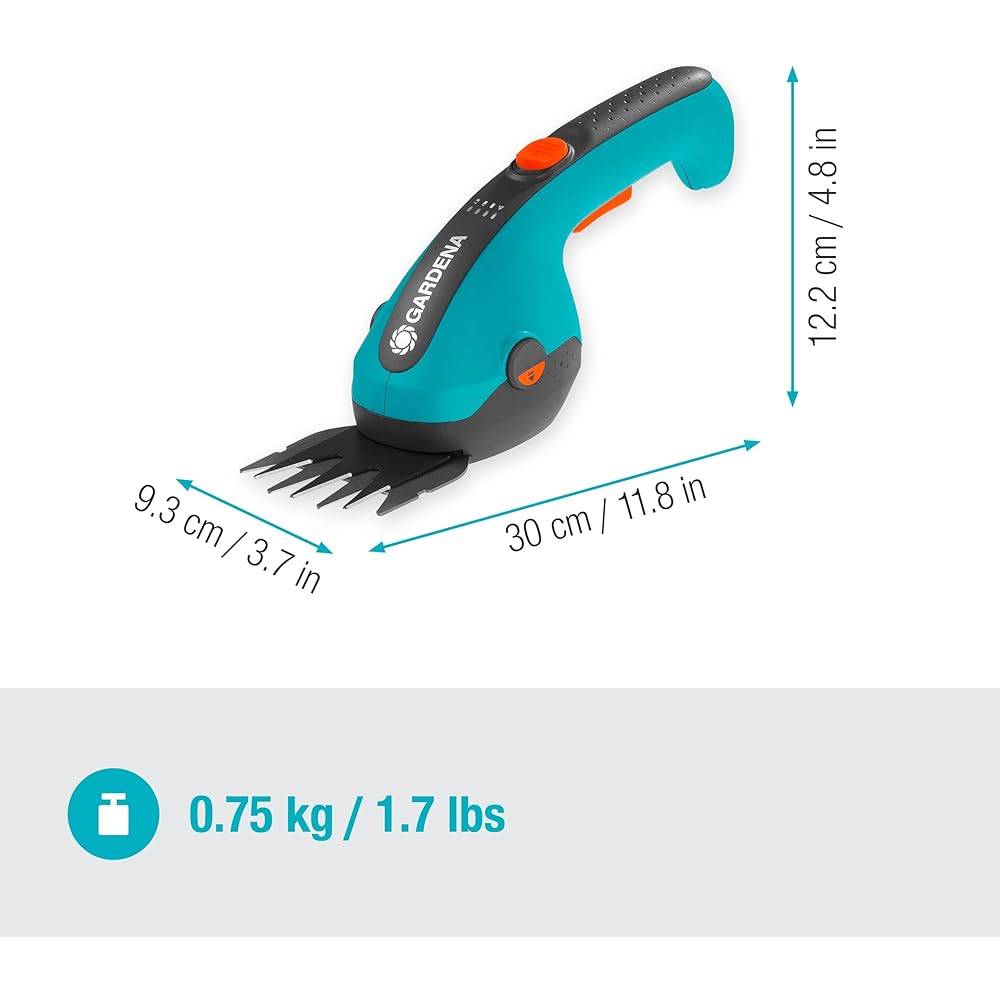 Gardena Cisaille à Gazon sans Fil ClassicCut Li :cisaille à Gazon avec Largeur de Coupe de 8 cm, poignée Confortable avec indicateur d'état de Charge LED, Changement de Lame sans Outils (9884-20) : Jardin
