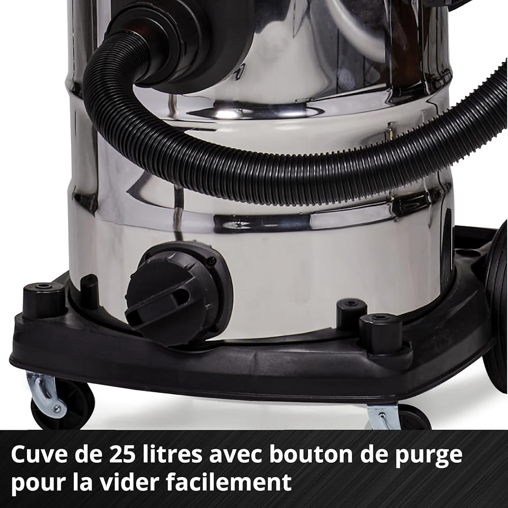 Einhell Aspirateur eaux et poussières sans fil TE-VC 36/25 Li S - Solo Power X-Change (36V, cuve inox 25L, 76 Db) Livré sans Batterie ni Chargeur : Cuisine et Maison