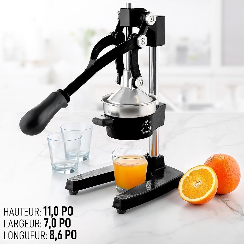 Zulay Kitchen citrus juicer professional - manuel presse-agrumes et orange squeezer - métal citron squeezer - qualité haut de gamme manuel heavy duty juicer orange et citron vert squeezer presse sup : Cuisine et Maison