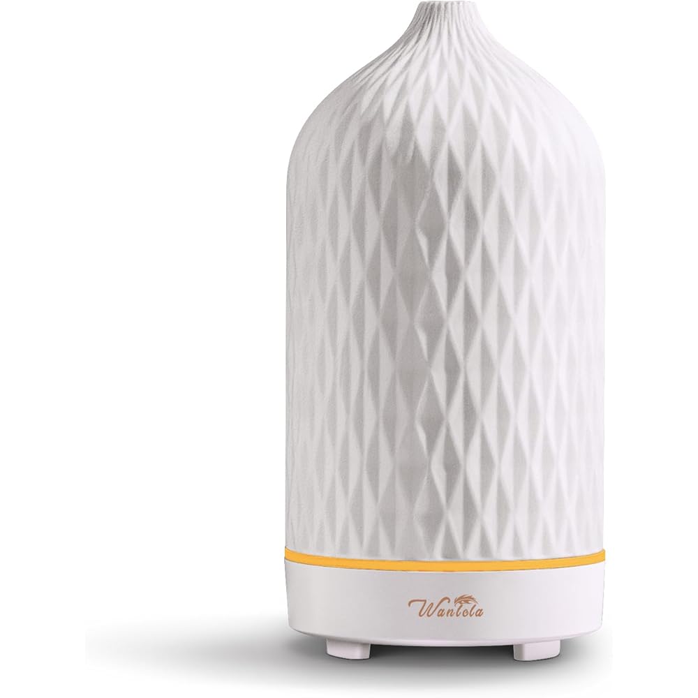 Wanlola Diffuseur d'huiles essentielles, diffuseur en céramique fabriqué à la main, diffuseur d'aromathérapie avec fonction d'arrêt automatique sans eau pour la maison, le bureau et la chambre : Cuisine et Maison