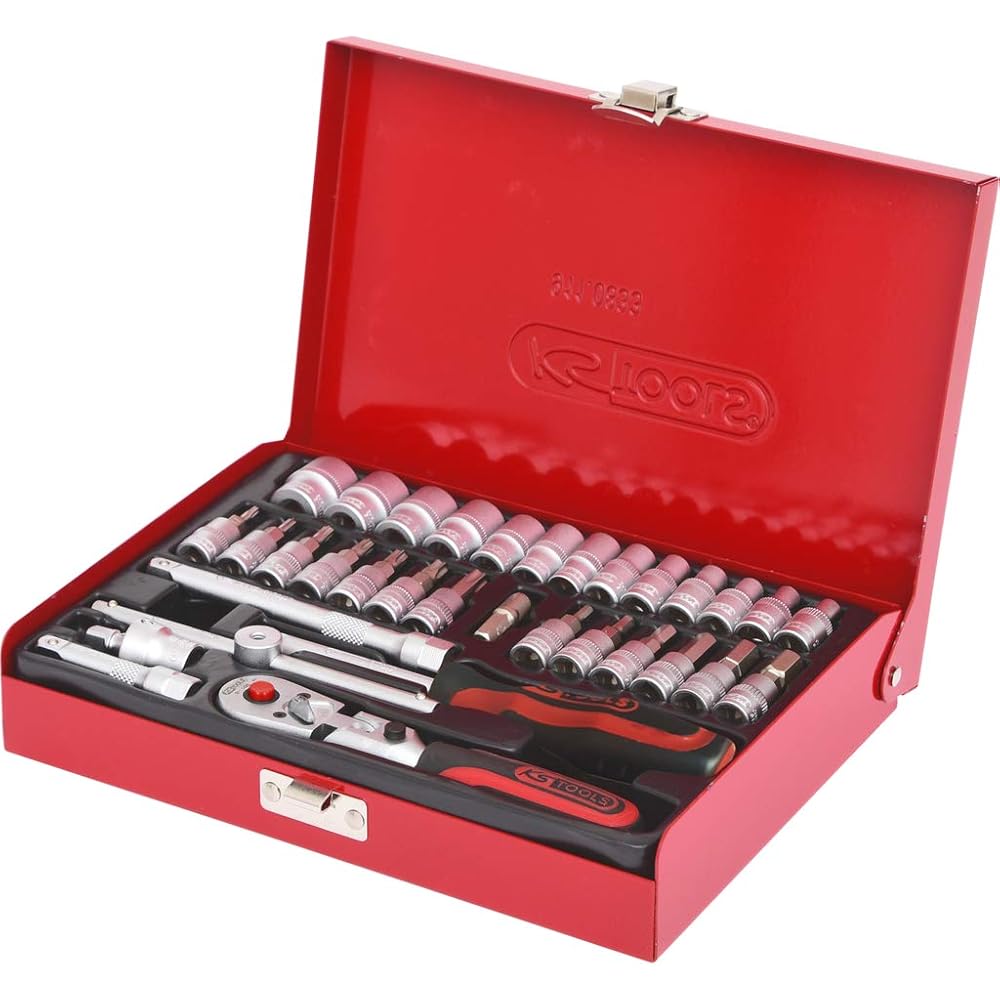 KS Tools 911.0833 Coffret métallique de douilles F6 1/4" CHROMEmat 33 pièces : Bricolage