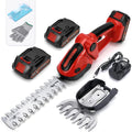 LUXBIRD Taille-haie 21V, cisaille à Gazon électrique sans Fil 2 en 1, Coupe-Herbe à Main IP67 étanche, avec 2 Lames remplaçables et 2 Piles Rechargeables Rouge : Jardin