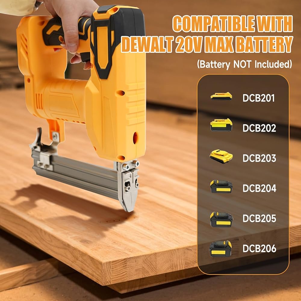 18GA Pistolet à clouer sans fil pour Dewalt 20 V batterie, agrafeuse électrique 2 en 1 avec 1000 clous et 500 agrafes pour menuiserie en bois : Bricolage