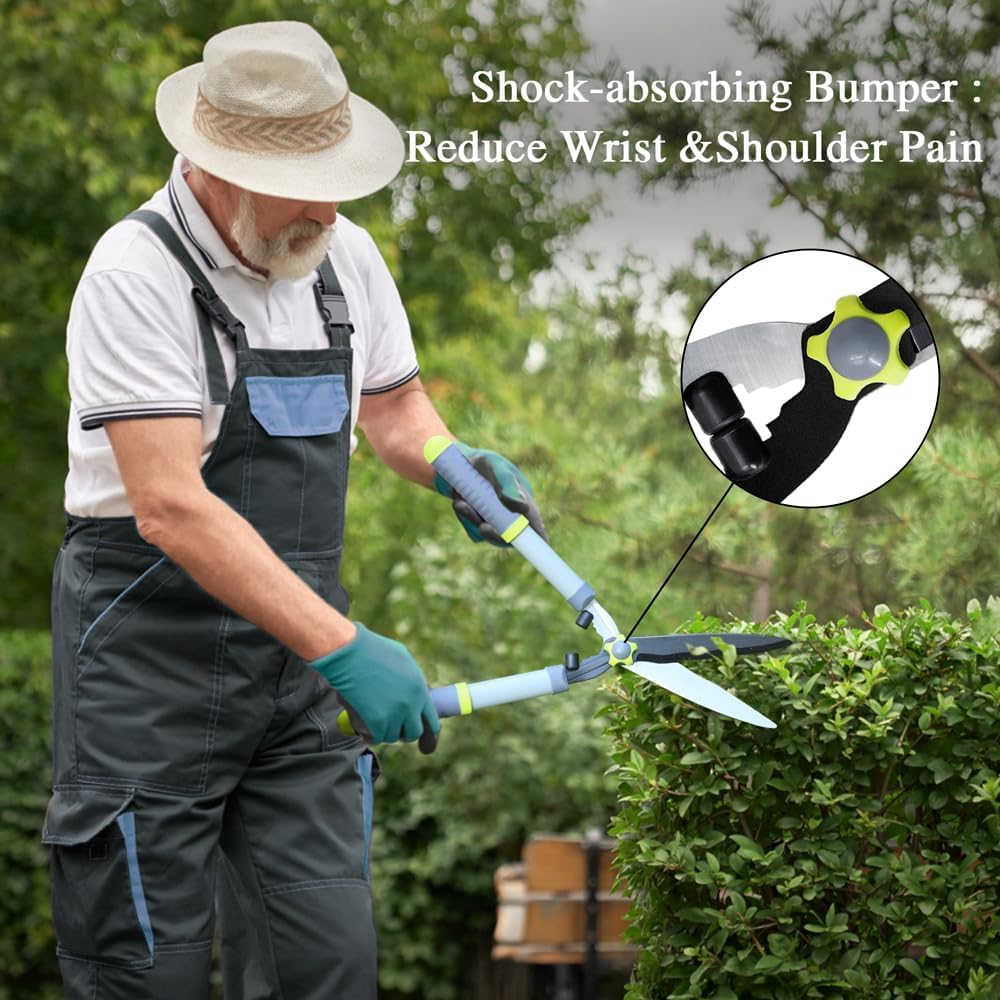 Hortem Lot de 3 outils de jardin - Sécateur de 72 cm, Cisaille à haies de 58 cm et Élagueur de 20 cm : Jardin