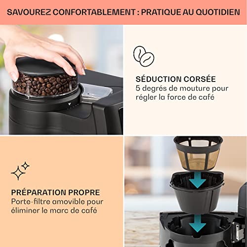 Klarstein Cafetière à grain avec broyeur 1000W