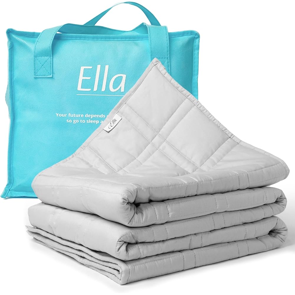 Ella Couverture Lestée Adulte 150x200cm 9kg - Couverture Pondérée Relaxante & Calmante - 7 Couches, Perles de Verre Hypoallergéniques, Couche Externe Coton Doux & Rafraîchissant - Weighted Blanket : Hygiène et Santé