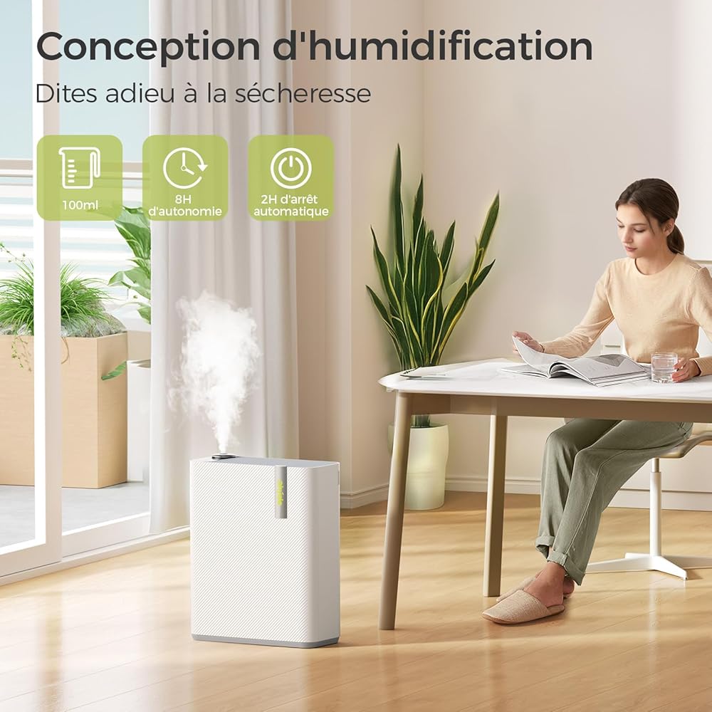 Dhyala Purificateur d'Air Intelligent, contrôle vocal/APP, Purifier jusqu'à 161㎡, véritable filtre à air à charbon actif HEPA, élimine 99,97% polluants, Air Purifier pour Poussières Animaux Odeurs : Cuisine et Maison