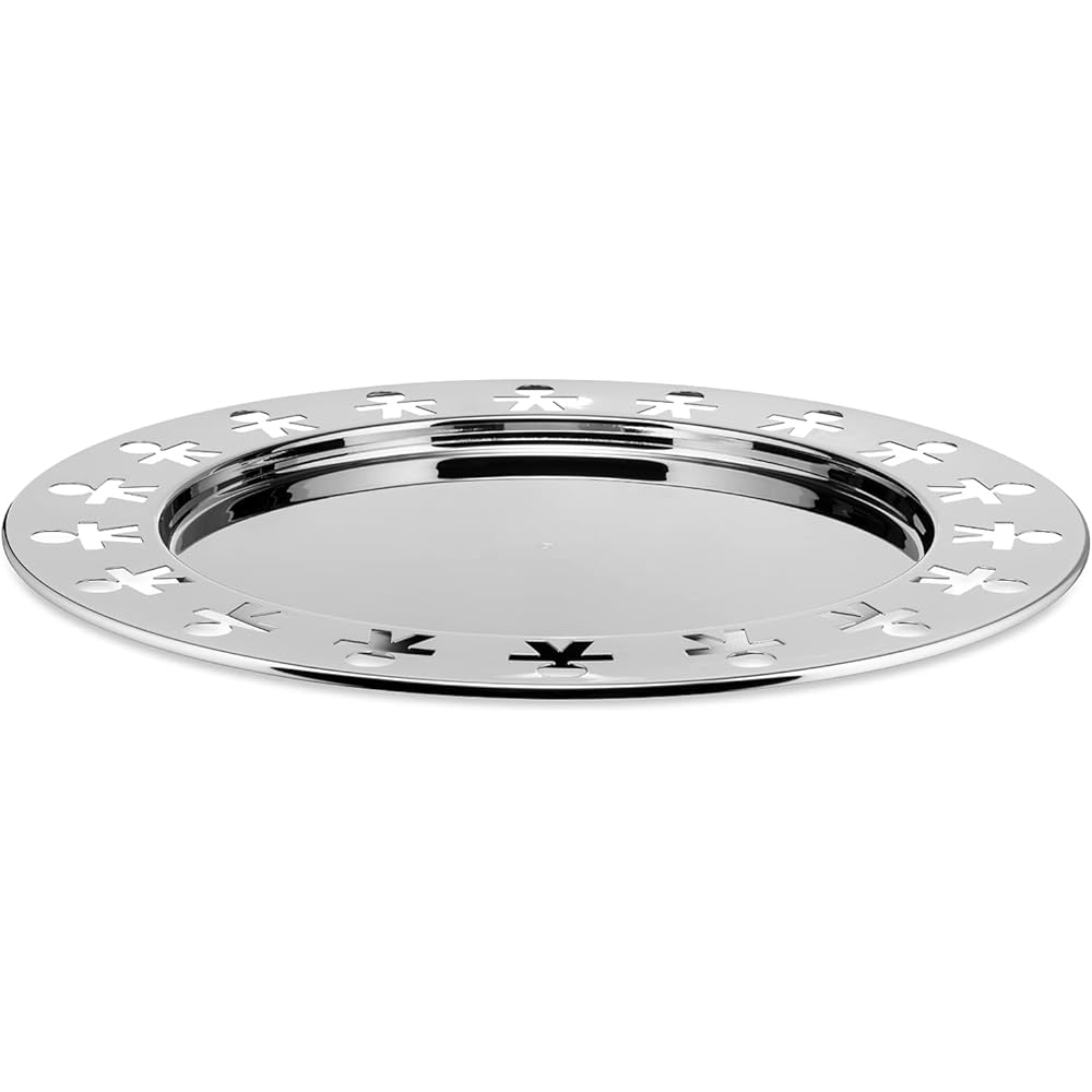 Alessi Akkgt Girotondo Plateau Rond avec Bord Ajouré en Acier Inoxydable 18/10 Brillant : King-Kong: Cuisine et Maison