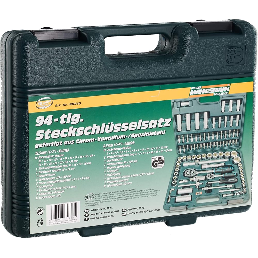 Mannesmann M98410 Clé à douille 94 pièces (Import Allemagne) : Bricolage