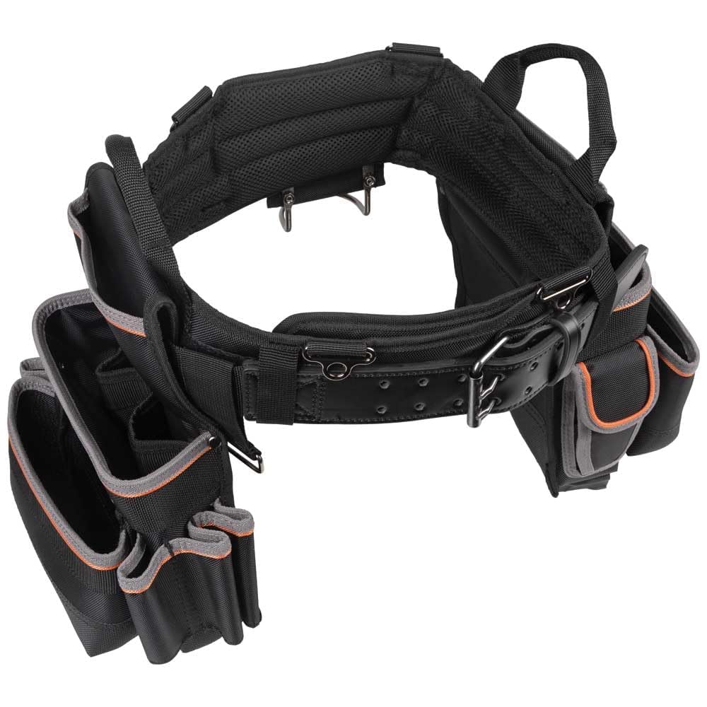 Klein Tools Tradesman Pro 55428 Ceinture à outils rembourrée et pochette à outils pour un confort et une durabilité longue durée Taille L : Bricolage