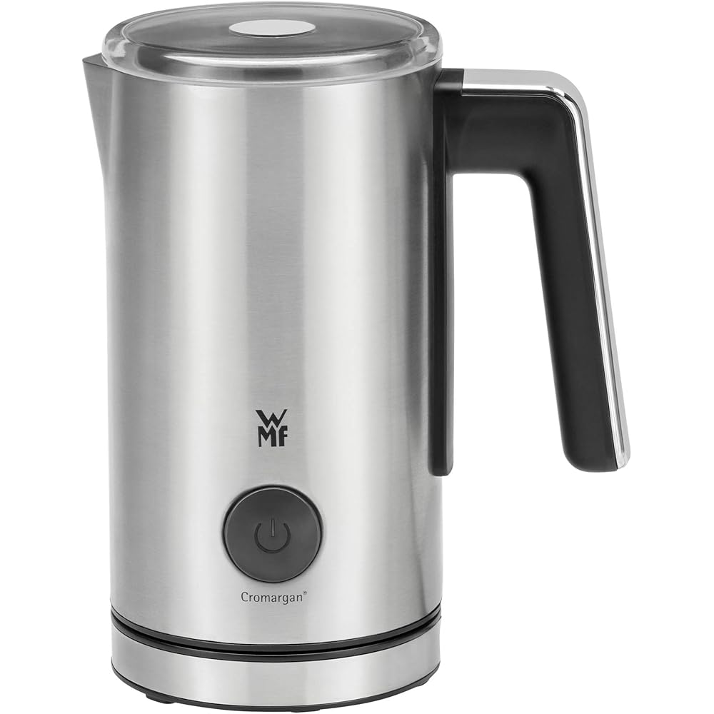 WMF Mousseur à lait électrique Stelio (5 watts, 15-25 ml, revêtement antiadhésif, sans fil, pour mousse de lait chaude et froide, chocolat chaud) Cromargan mat/argenté : Cuisine et Maison