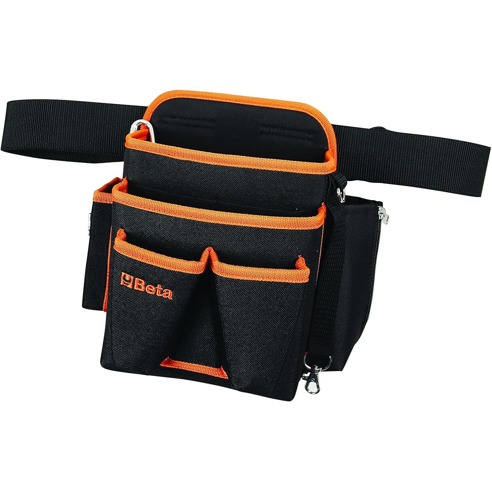 BETA - 2005PA/ET Porte-outils en nylon avec assortiment de 8 outils électrotechniques, tissu résistant aux chocs, ceinture réglable, poches pratiques pour outils et crochets, 020050035 : Bricolage