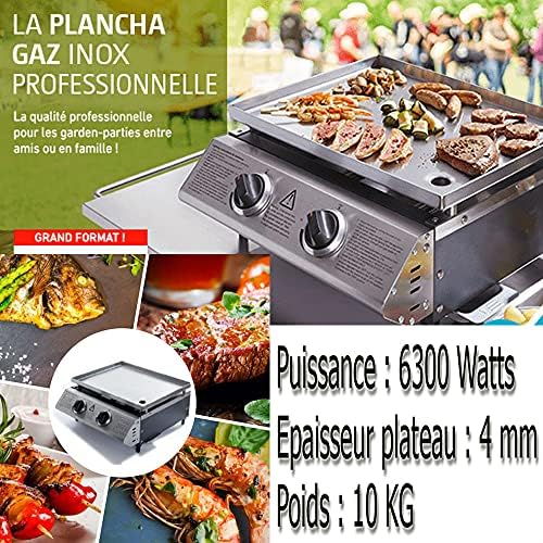 Eurotel Plancha à gaz acier inox 6.3kW