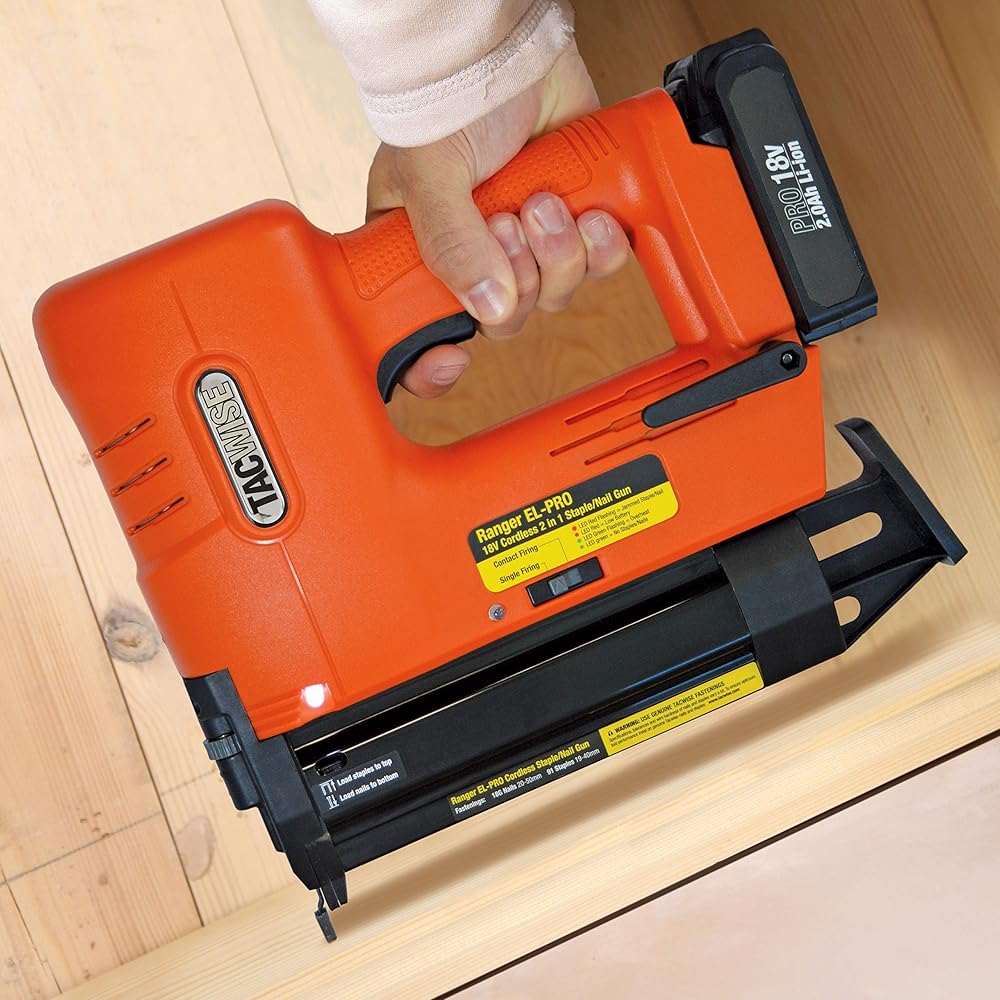 Tacwise 1506 EL-PRO Agrafeuse/Cloueuse 18V sans fil - Orange : Fournitures de bureau