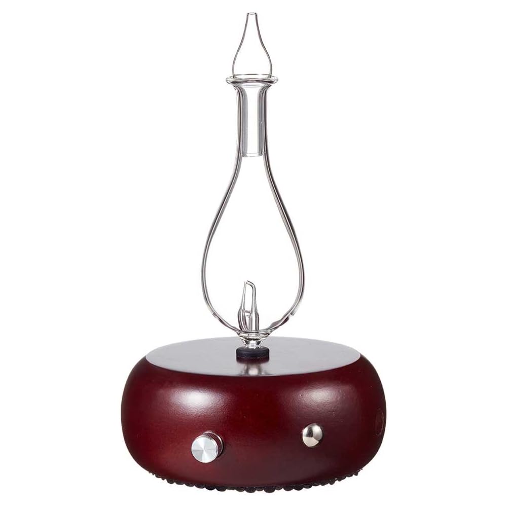 Organic Aromas Diffuseur d'huiles essentielles nébulisantes – Magnifique diffuseur d'aromathérapie en Verre foncé Fait à la Main avec Base en Bois, diffuseur de lumière LED pour la Maison, Cadeau de : Hygiène et Santé