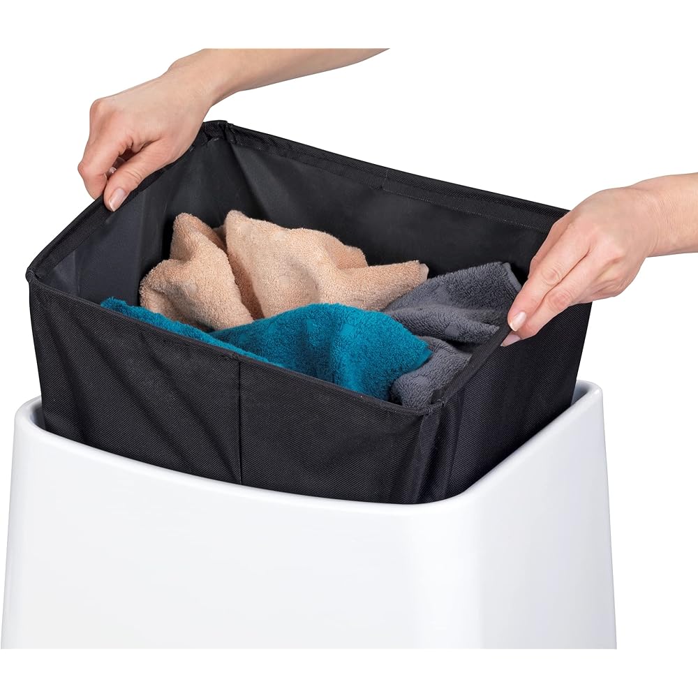 WENKO Tabouret de Salle de Bain Panier à Linge 33L Blanc