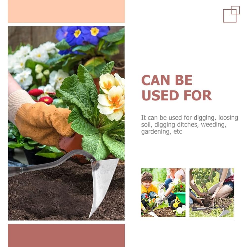 Triangle Hack Garden Edger Japonais Jardinage Désherbeur Triangle Lame Hachoir Durable Outil à Main Plantation Hachoir Manuel Outil de Désherbage Vivant Outil de jardinage Excavatrice de fer pointue : Jardin