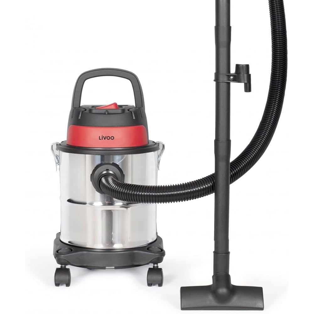 Livoo - Aspirateur eau et poussières DOH140-1000W, acier inoxydable, 12L, fonction soufflerie, 16kPa, accessoires inclus : Cuisine et Maison