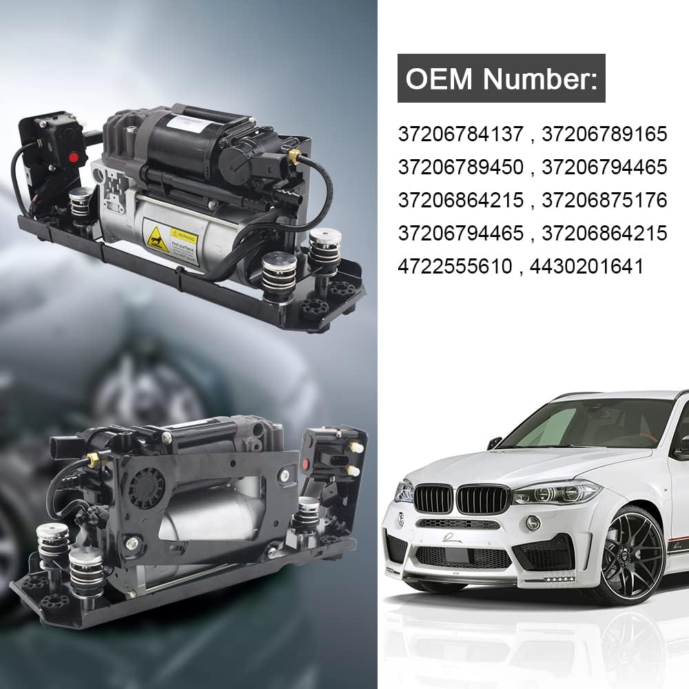 AIRSUSFAT Compresseur de suspension pneumatique avec support et bloc de valve pour BMW Série 7 F02 F11 37206784137, 37206789165, 37206789450 37206794465, 37206864215 : Auto et Moto