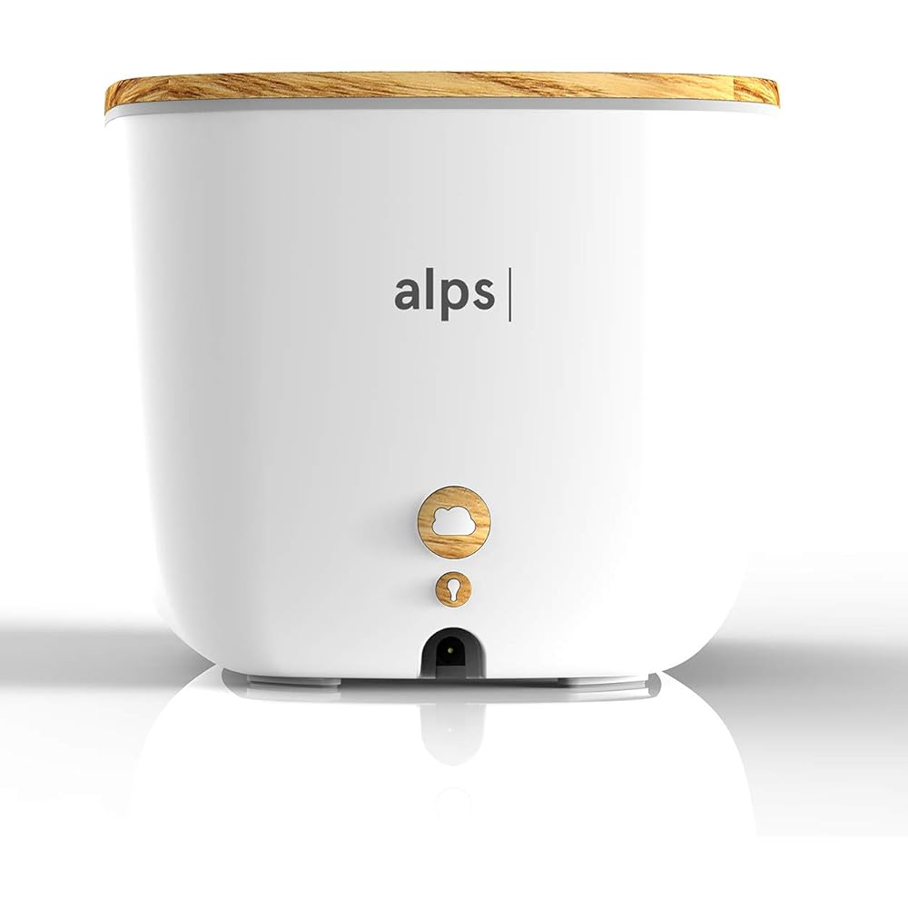 Alps Technologies | Alps H2O - Humidificateur d'air ultrasonique | Diffuseur d'huiles essentielles | Haute capacité 1.6L | Belle Finition | Lumière d'ambiance 14 Couleurs | Marque Française : Hygiène et Santé
