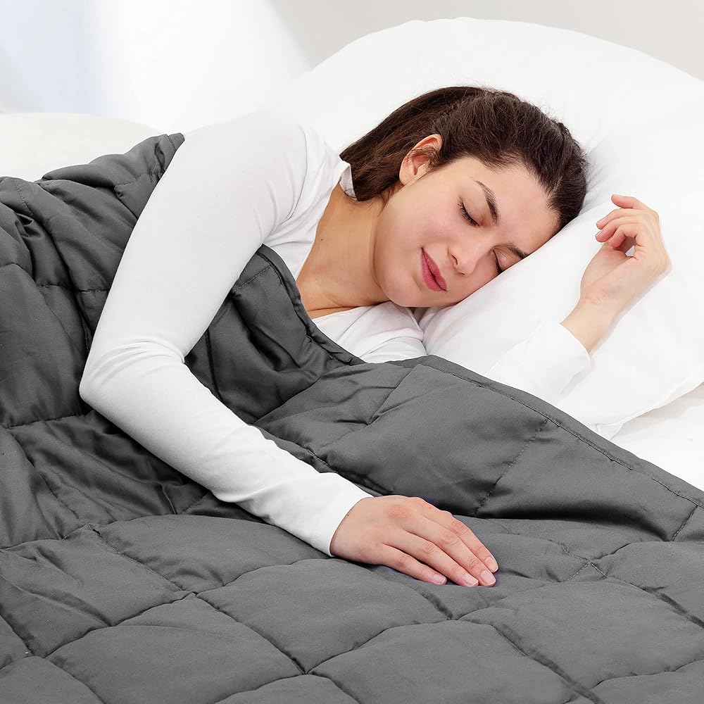 Navaris Couverture Lestée - Couverture Pondérée Relaxante 135x200cm - Contre Insomnie Anxiété - Cocooning - 100% Coton - 8,8kg : Cuisine et Maison
