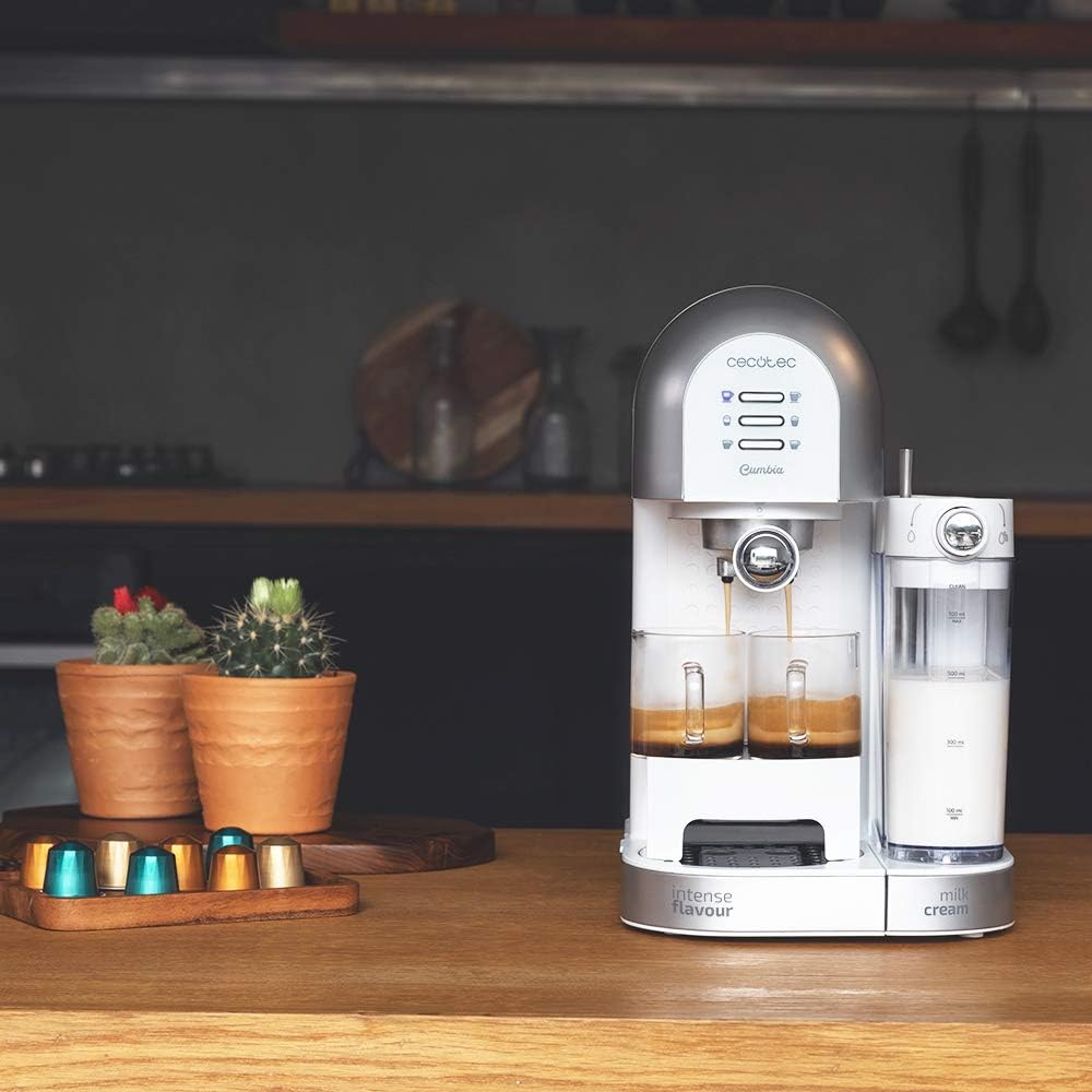 Cecotec Machine à café semi-automatique Power Instant-ccino 20 Chic, 20 Bars, 1470W